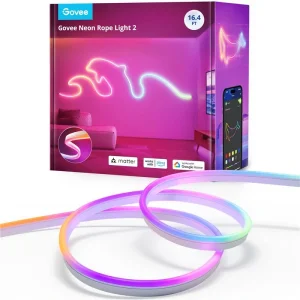 Стрічка світлодіодна розумна Govee H61D3 Neon Rope Light 2, 5м, RGBIC, WI-FI/Bluetooth, білий, H61D5301 UA