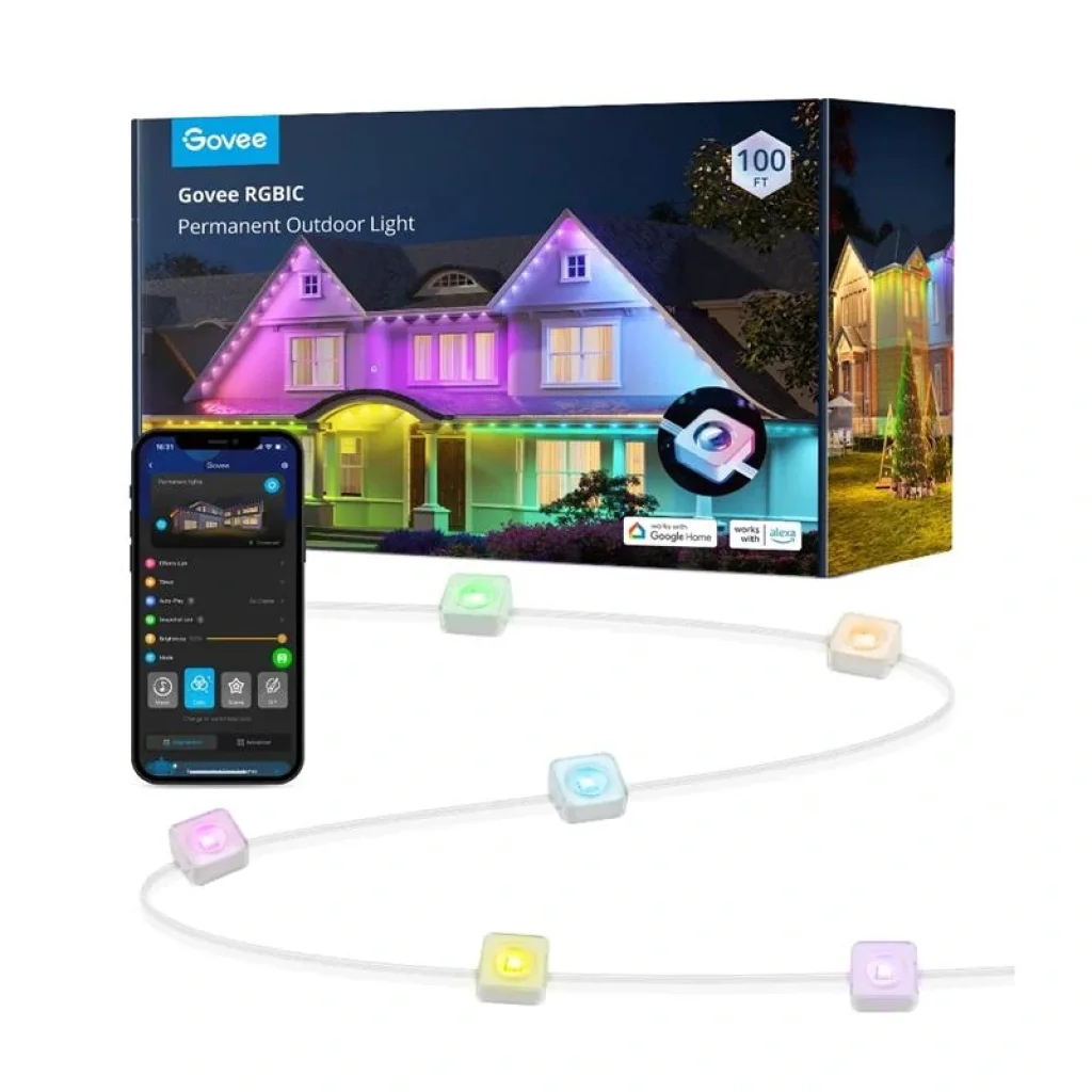 Гірлянда Smart LED Govee H705A Permanent Outdoor Lights, RGBIC, IP67, 30м, кабель прозорий, H705A3D1 UA