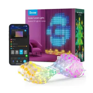 Гірлянда Smart LED Govee H70B1 Curtain Light RGB, 520 LEDs, RGBIC, IP65/IP44, 10м, кабель прозорий, H70B13A1 UA
