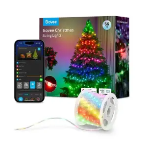 Гірлянда Smart LED Govee H70C2 Christmas Light, 100 Leds, RGBIC, IP65, 10м, кабель прозорий, H70C13D1 UA