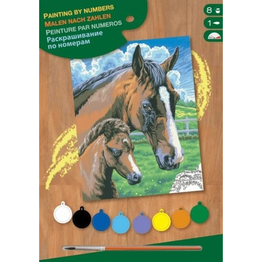 Набір для творчості Sequin Art PAINTING BY NUMBERS JUNIOR Лошадь та лоша SA0030 UA