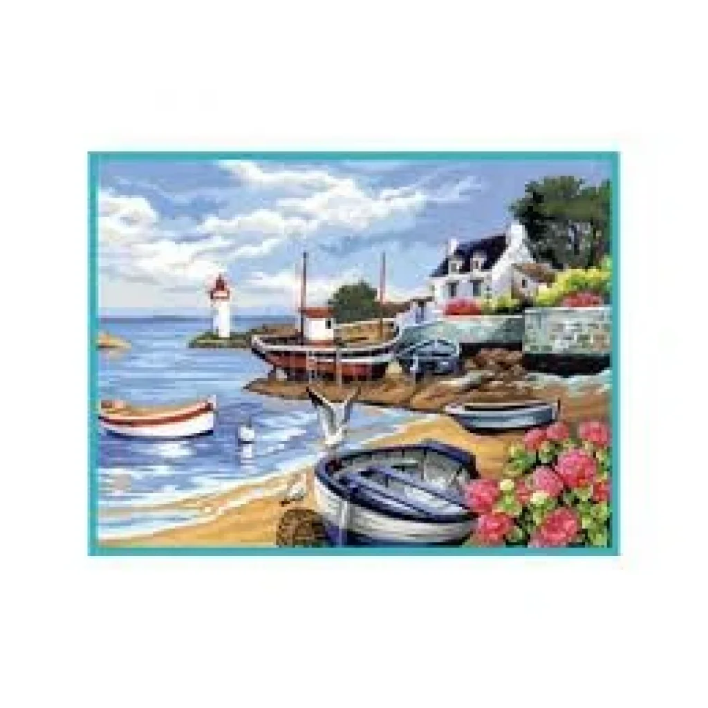 Набор для творчества Sequin Art PAINTING BY NUMBERS SENIOR Рыбацкий поселок, SA1035 UA