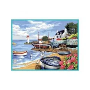 Набор для творчества Sequin Art PAINTING BY NUMBERS SENIOR Рыбацкий поселок, SA1035 UA