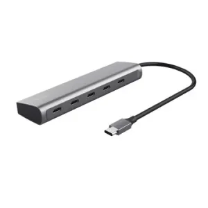 Хаб Trust Halyx USB-C > 5xUSB-C , Алюміній, 0.1м, сірий (25136_TRUST) UA