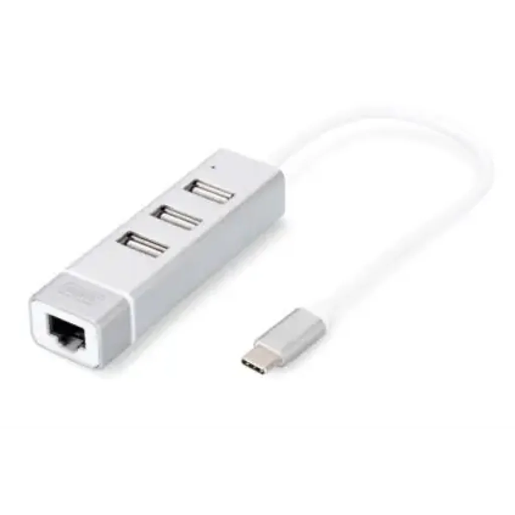 Хаб DIGITUS USB-C > 3xUSB-A/RJ45 (DA-70253) UA