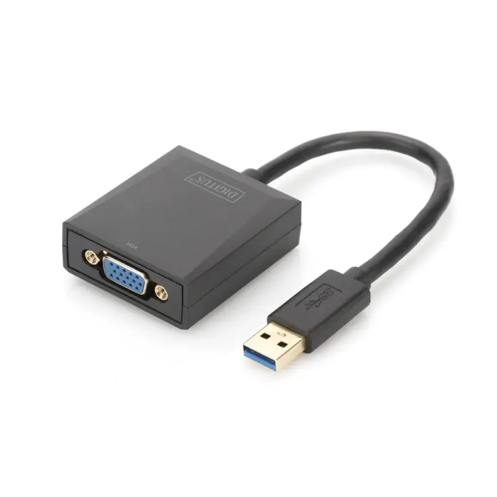 Адаптер DIGITUS USB 3.0 - VGA Full HD, M/F, 0.15м (DA-70840) UA