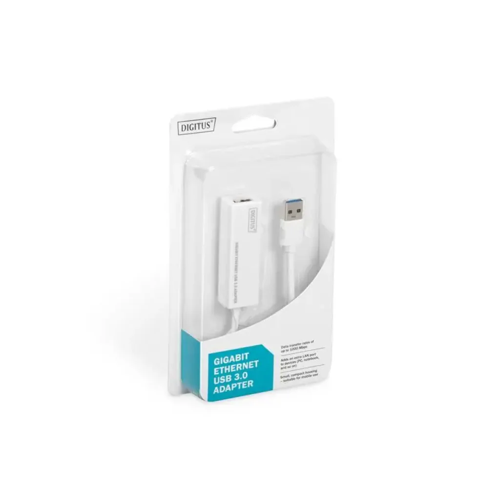 Адаптер DIGITUS USB 3.0 to Gigabit Ethernet, білий (DN-3023) UA