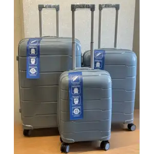 Набір валіз 2E, M6910, поліпропілен, (L+M+S), блискавка anti theft, 4 колеса, кодовий замок, блакитний (2E-PP-M6910-SET3-LB) UA