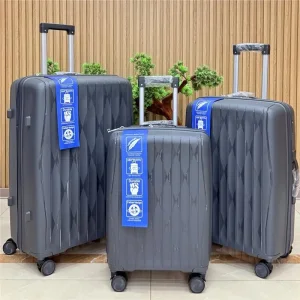 Набір валіз 2E, M7979, поліпропілен, (L+M+S), блискавка anti theft, 4 колеса, кодовий замок, темно-сірий (2E-PP-M7979-SET3-DG) UA