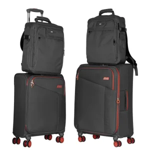 Набір валіз 2E, Trek, (M+S), TSA, 4 колеса, + 2 рюкзаки Cabin (2E-BPET-CABIN-GR), поліестр, сірий (2E-SPE-TREK-SET4-GR) UA