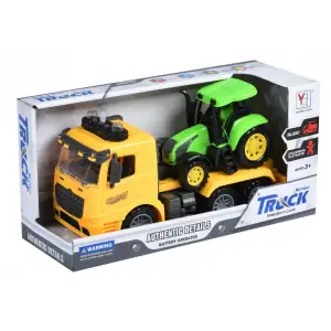 Машинка инерционная Same Toy Truck Тягач желый с трактором со светом и звуком 98-613AUt-1 UA