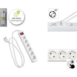 Мережевий подовжувач Hama Multiple 6XSchuko 3G*1.5мм ws 3м White, 00030533 UA