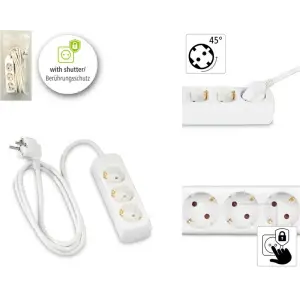 Мережевий подовжувач Hama 3XSchuko 3G*1.5мм 5м White, 00108842 UA