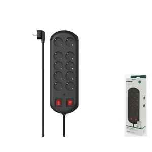 Подовжувач-фільтр мережевий Hama 10xТип F, 3x1.5мм кв, 16A, із захистом від перенавантаження, 2м, чорний, 00223164 UA