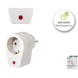 Мережевий адаптер Hama Earthed захищає від перенапруги White, 00223323 UA