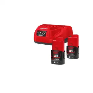 Набір акумулятора та зарядного пристрою Milwaukee NRG-302 12В 2х3А·год Redlithium M12 ЗП С12C (4933451902) UA