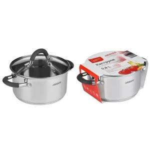 Каструля зі скляною кришкою Ardesto Gemini Salerno, 0.8л, нержавіюча сталь, силікон (AR1908CS) UA