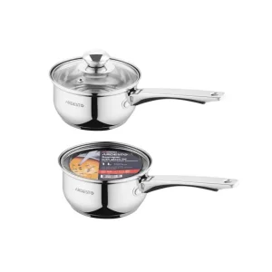 Ківш зі скляною кришкою Ardesto Gemini Gourmet Spoleto, 1л, нержавіюча сталь (AR1910GSS) UA