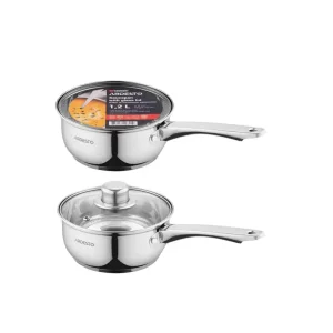 Ківш зі скляною кришкою ARDESTO Gemini Gourmet Aosta, 1.2л, нержавіюча сталь (AR1912BS) UA