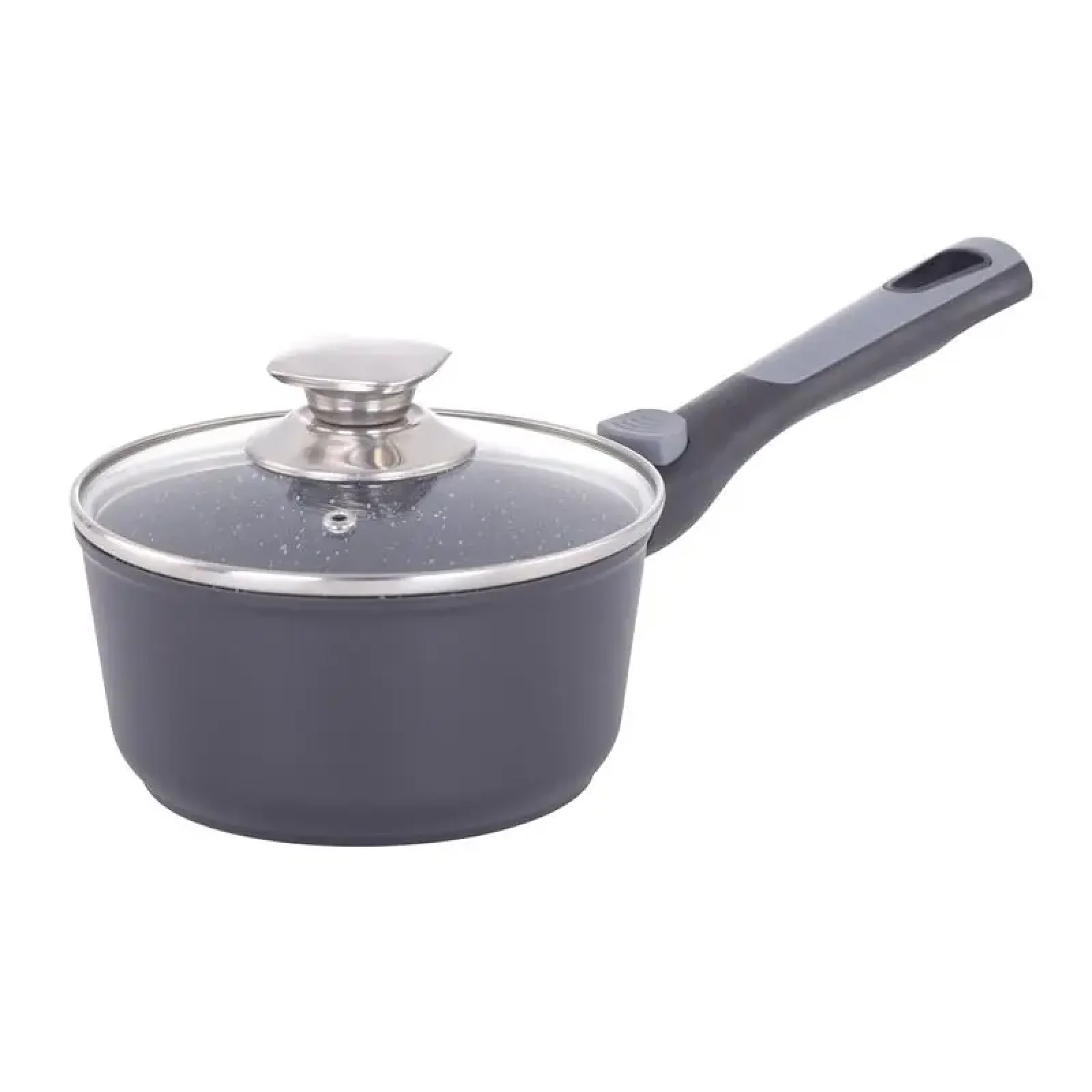 Ківш зі скляною кришкою Ardesto Gemini Bari, 1.3л, алюміній, Black (AR1913AS) UA