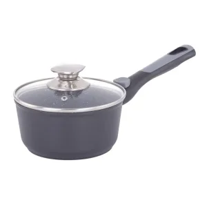 Ківш зі скляною кришкою Ardesto Gemini Bari, 1.3л, алюміній, Black (AR1913AS) UA