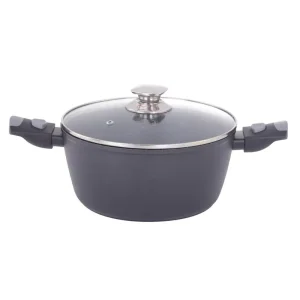 Каструля зі скляною кришкою Ardesto Gemini Bari, 3.9л, алюміній, Black (AR1939AC) UA