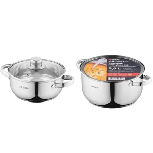 Каструля зі скляною кришкою Ardesto Gemini Gourmet Aosta, 5л, нержавіюча сталь (AR1952BC) UA