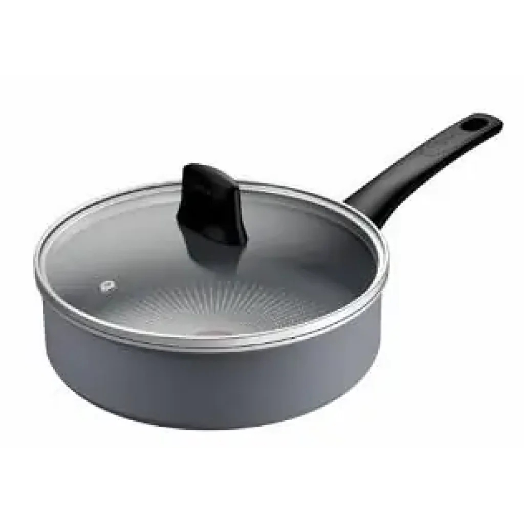 Сотейник Tefal Halo, 24см, з кришкою, алюміній, бакеліт, скло, сірий (C3123253) UA