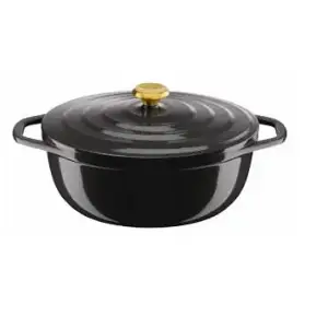 Каструля Tefal Air, з кришкою, 5.7л, алюміній, чорний (E2558904) UA