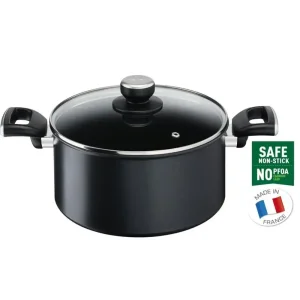 Каструля з кришкою Tefal Unlimited, 24см, 5.3л, алюміній, бакеліт, скло, чорний (G2554672) UA