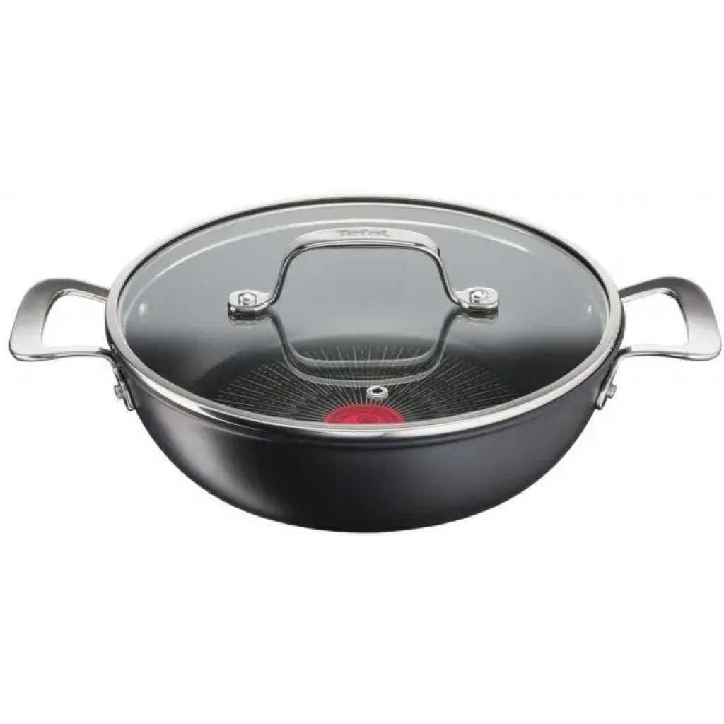 Сотейник з кришкою Tefal Unlimited, 26см, 2.5л, алюміній,скло, чорний (G2557172) UA