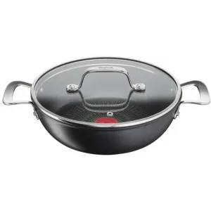 Сотейник з кришкою Tefal Unlimited, 26см, 2.5л, алюміній,скло, чорний (G2557172) UA