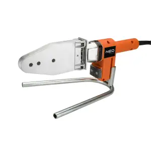Паяльник для пластикових труб Neo Tools 220В 900Вт 260°C насадки до 63мм (не входять до комплектації) стійка кейс (21-003) UA