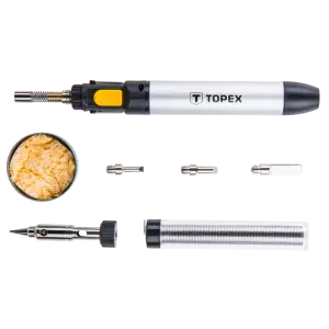 Паяльник газовий TOPEX 400°C паливо 12мл 4 насадки (44E108) UA