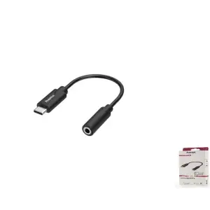 Адаптер Hama USB-C > mini-jack, чорний (00200318) UA