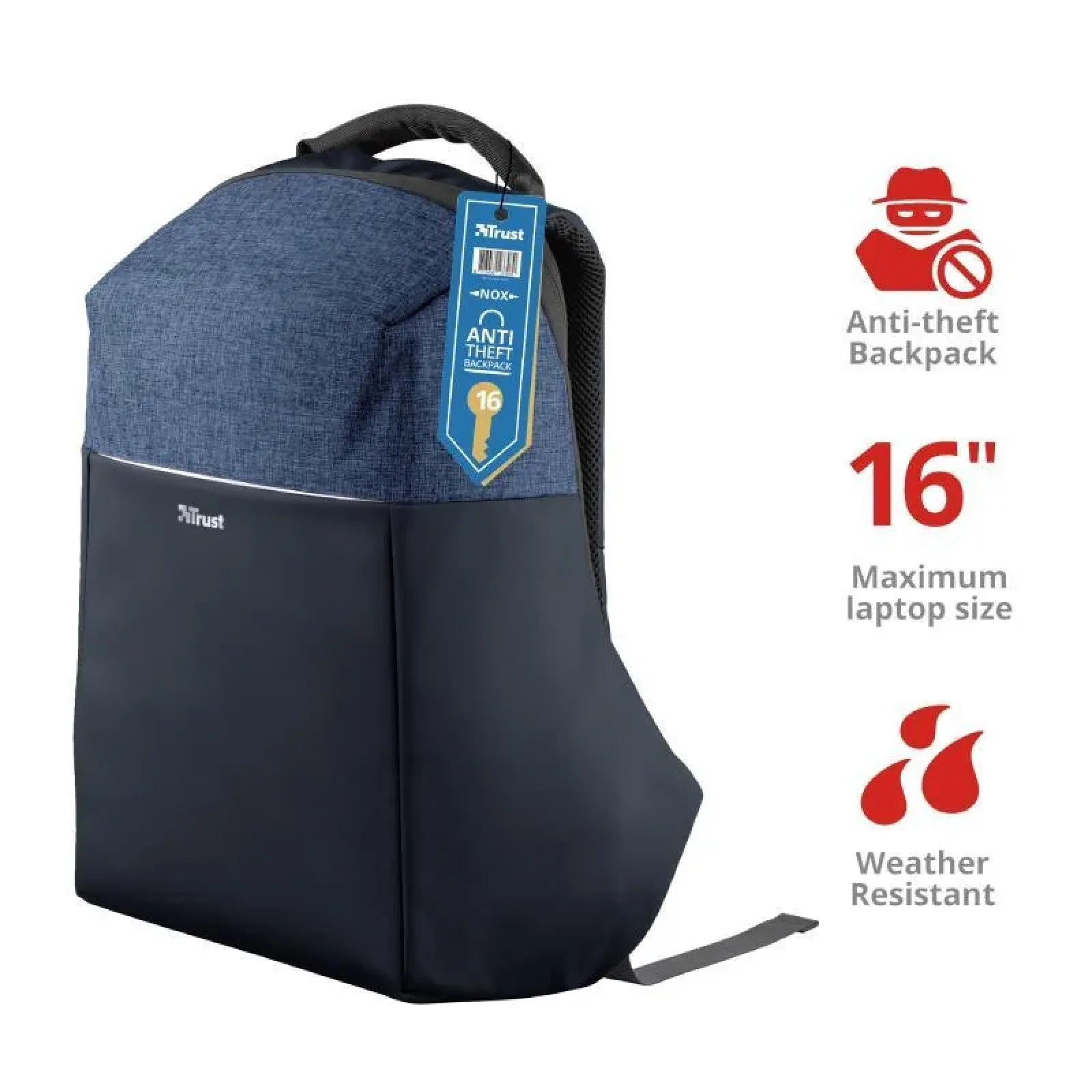 Рюкзак TRUST Nox Anti-theft 16
