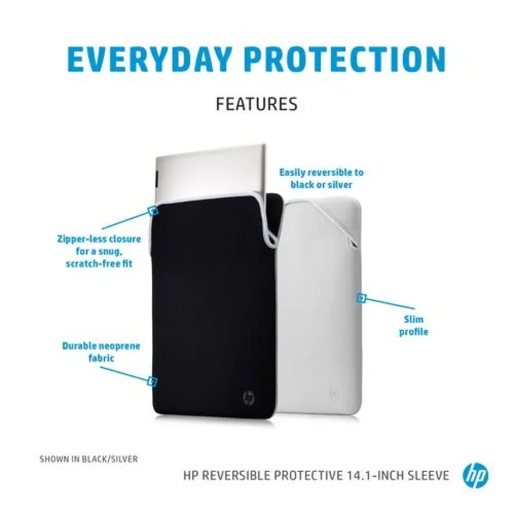 Чехол HP 14 Reversible Protective Blk/Slv Sleeve, 2F2J1AA UA