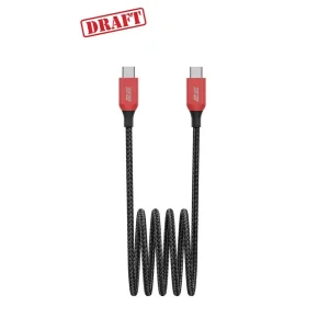 Кабель USB-C > USB-C заряджання/синхронізації 2E 1м, 100Вт Type-C, чорний, 2E-CC100-WH UA
