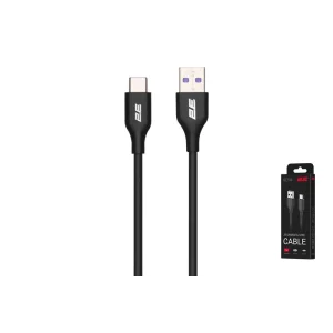 Кабель заряджання/синхронізації 2E USB-A > USB-C, 1м, Glow, чорний, 2E-CCAC-BL UA