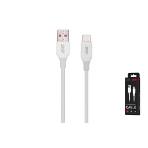 Кабель заряджання/синхронізації 2E USB-A > USB-C, 1м, Glow, білий, 2E-CCAC-WH UA