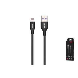 Кабель заряджання/синхронізації 2E USB-A > Lightning, 1м, Glow, чорний, 2E-CCAL-BL UA