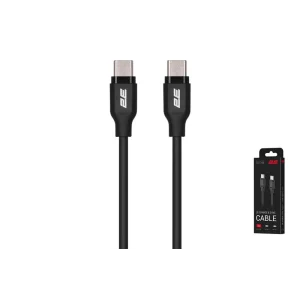 Кабель заряджання/синхронізації 2E USB-C > USB-C, 1м, 60Вт, Glow, чорний, 2E-CCCC-BL UA