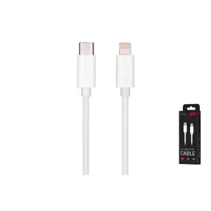 Кабель заряджання/синхронізації 2E USB-C > Lightning, 1м, Glow, білий, 2E-CCCL-WH UA