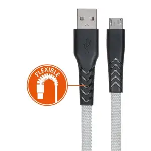 Кабель USB-A > microUSB заряджання/синхронізації 2E, 1м, Urban, сірий, 2E-CCMT-1MGR UA