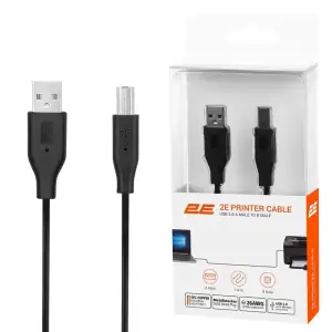 Кабель USB-A > USB-B синхронізації 2E 1.8м, чорний, 2E-W-3169m1.8 UA