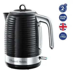 Електрочайник Russell Hobbs Inspire, 1.7л, пластик , чорно-сріблястий (24361-70) UA