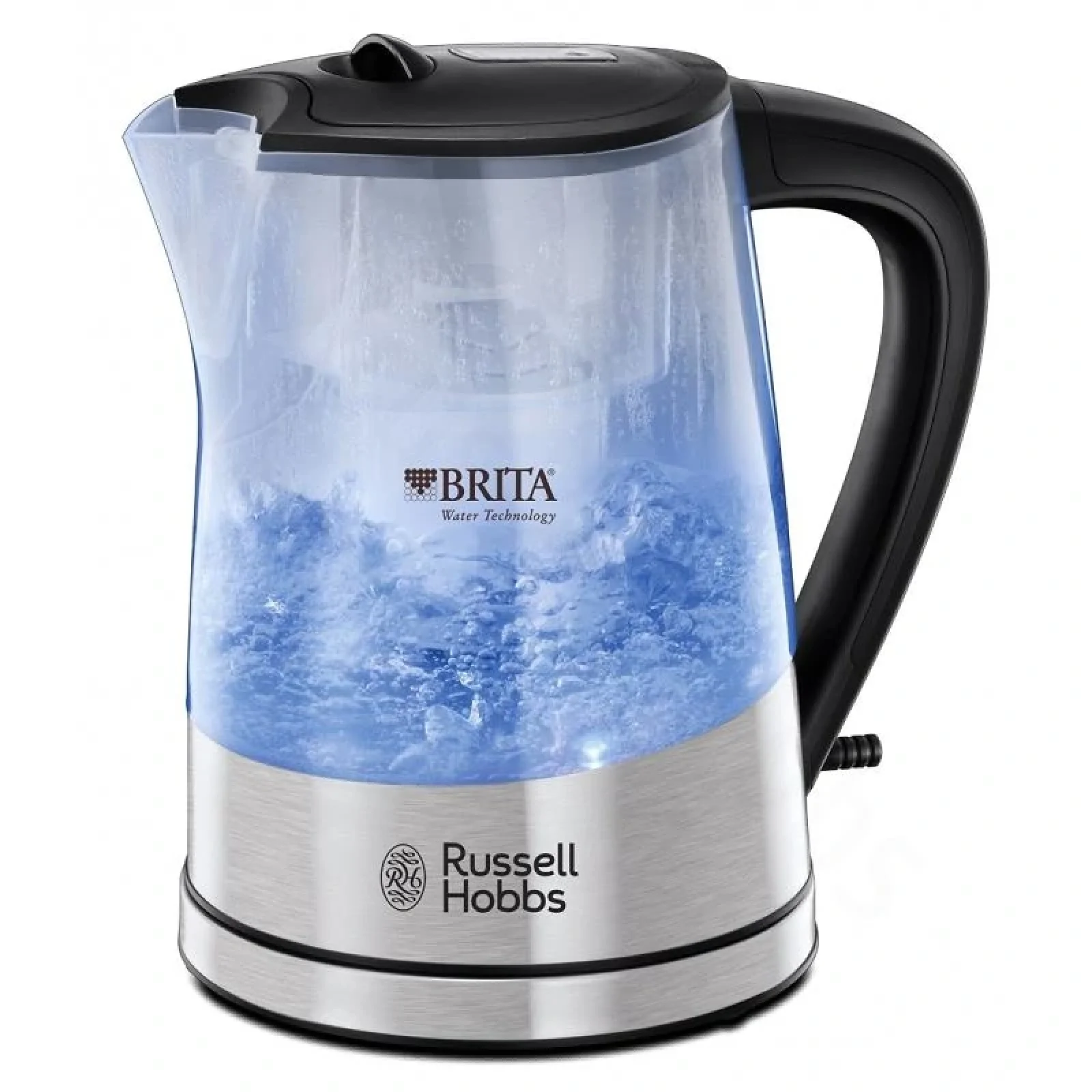 Електрочайник Russell Hobbs Purity, 1л, скло, з фільтром Brita, сріблясто-чорний, 22850-70 UA
