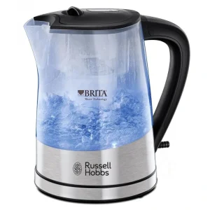 Електрочайник Russell Hobbs Purity, 1л, скло, з фільтром Brita, сріблясто-чорний, 22850-70 UA