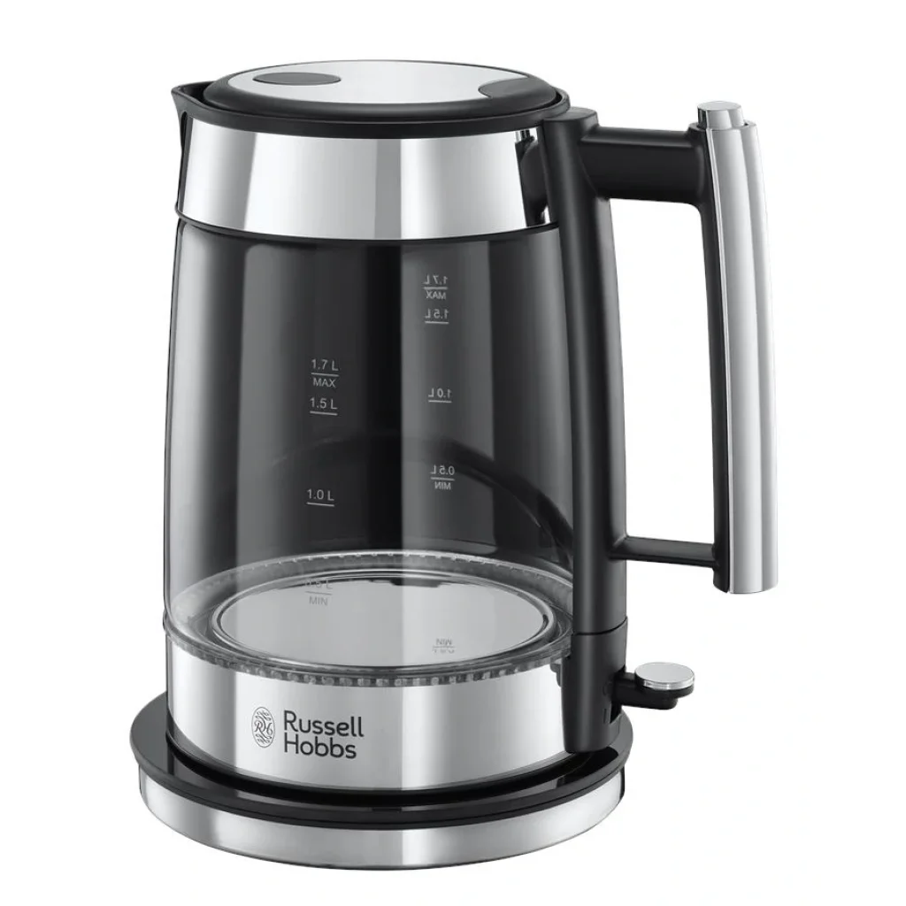 Електрочайник Russell Hobbs Elegance, 1.7л, скло, сріблясто-чорний, 23830-70 UA