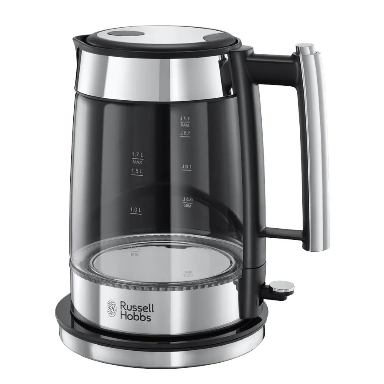 Електрочайник Russell Hobbs Elegance, 1.7л, скло, сріблясто-чорний, 23830-70 UA